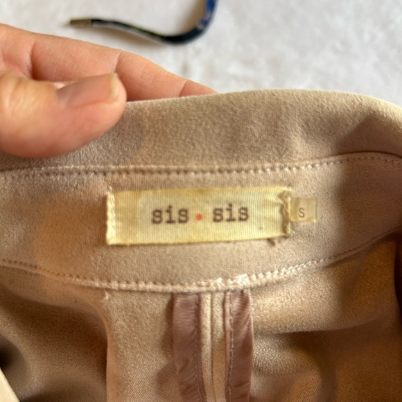 Pinkish/beige vest with cinch waist and collar size S - Picture 5 of 7